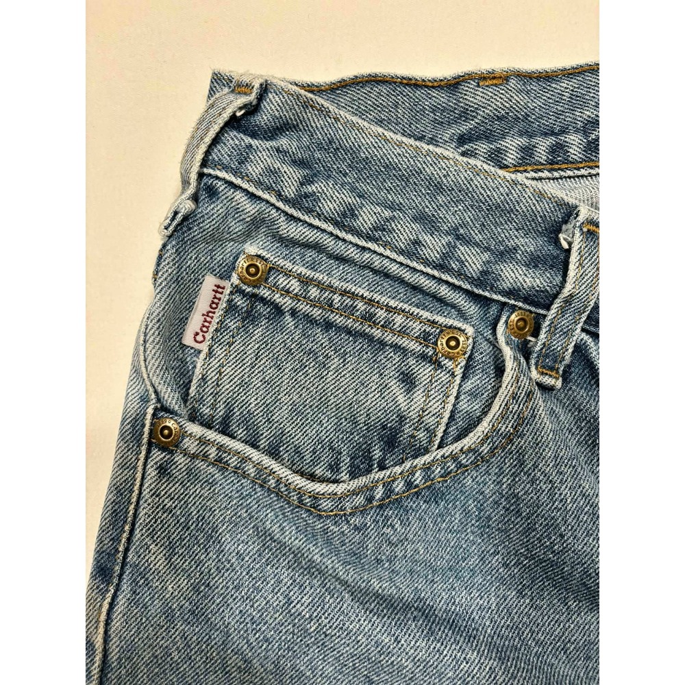 Carhartt B17 DST Relaxed Fit Straight Leg Blue Denim Jeans Mens 36x32 - Picture 3 of 12